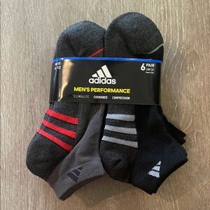 Adidas Men's Performance Low Cut Compression Socks 6-Pack - Shoe size 6-12